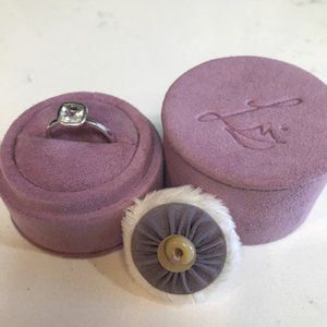 Lisa Eldridge The Nicole Ring (Stackable) Cushion Cut White Beryl Solid Sterling